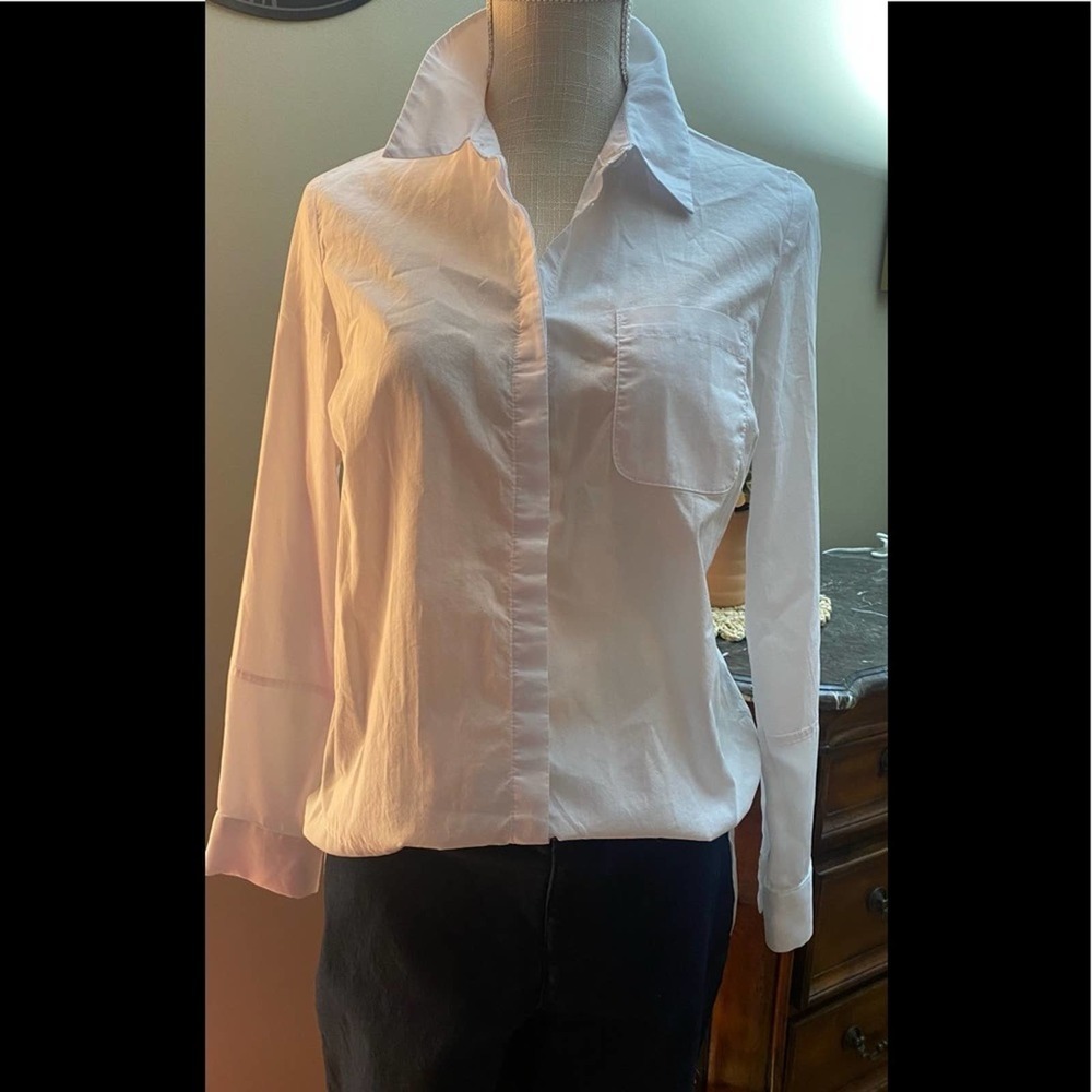 Soft Surroundings White Button Up Shirt Tunic Size XS